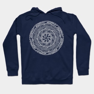 Salish Sea Mandala -dark blue background Hoodie